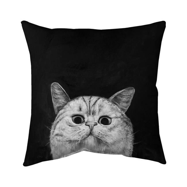 18 x 18 in. Watching Cat-Double Sided Print Indoor Pillow Cover