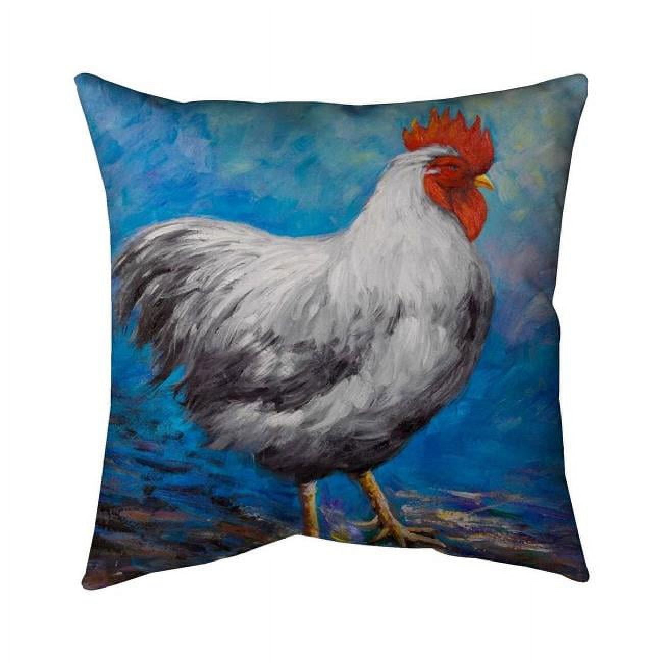 18 x 18 in. Grey Rooster-Double Sided Print Indoor Pillow Cover