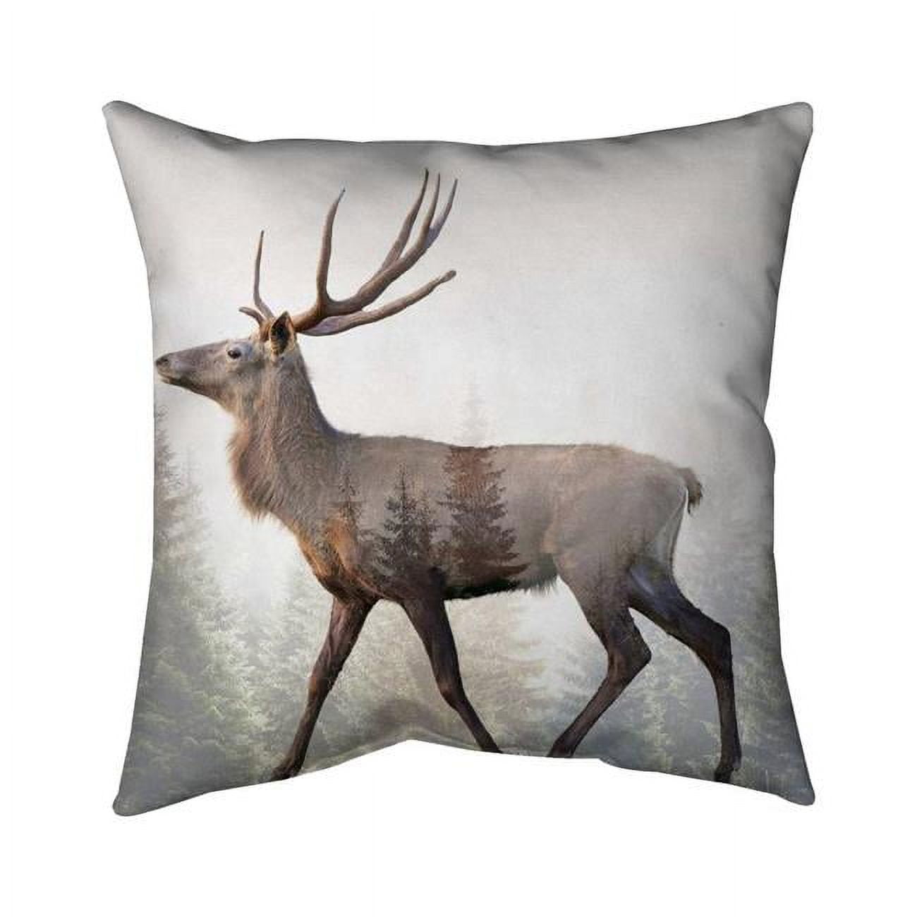 18 x 18 in. Large Plume Roe Deer-Double Sided Print Indoor Pillow Cover