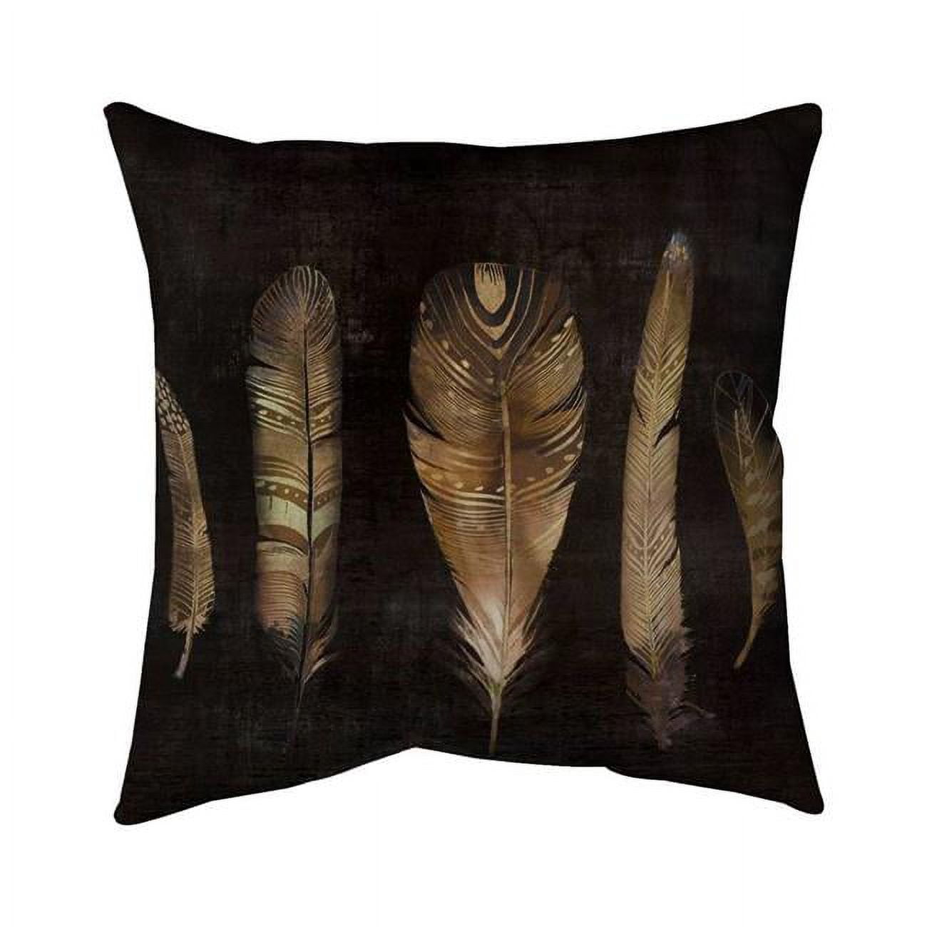 18 x 18 in. Brown Feather Set-Double Sided Print Indoor Pillow Cover