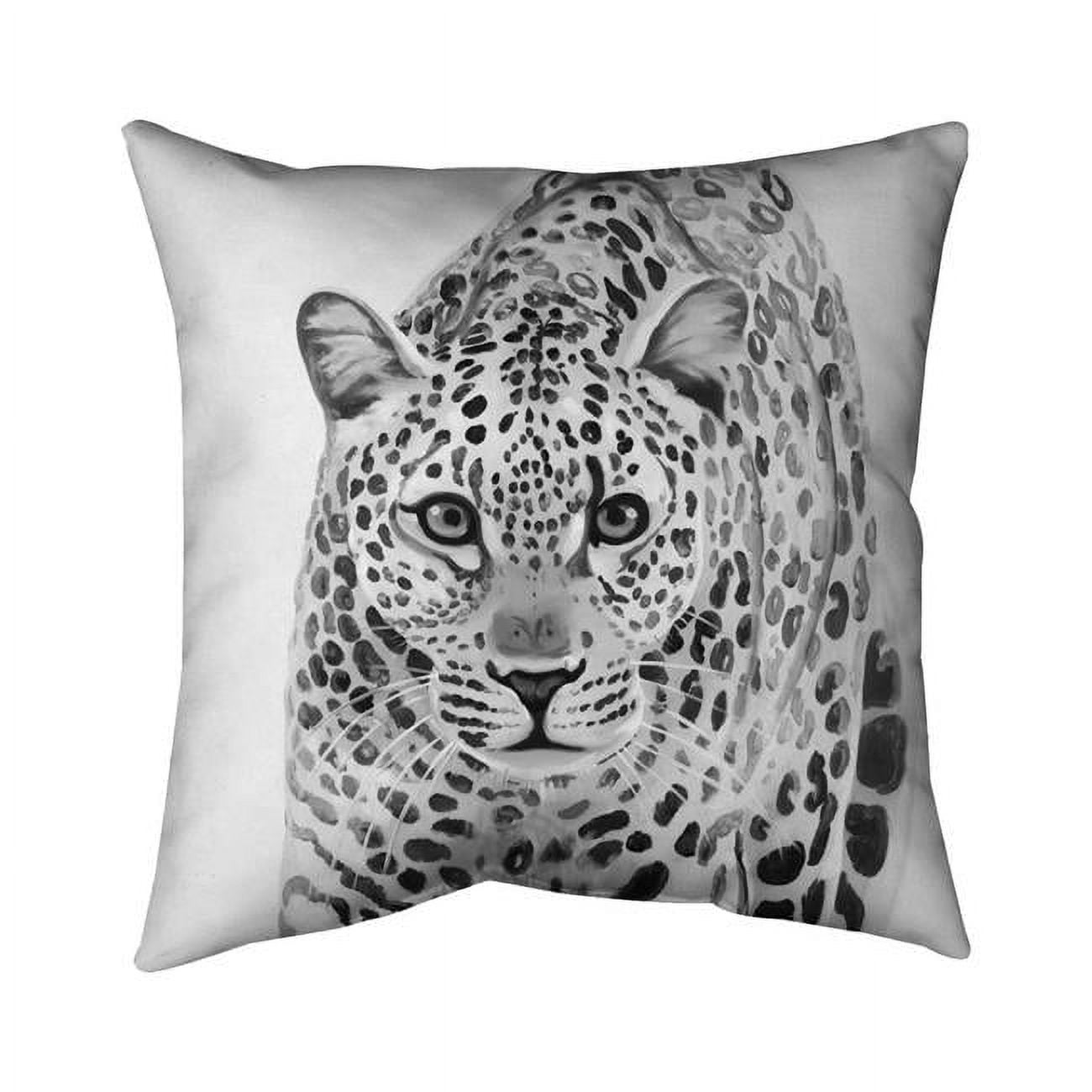 18 x 18 in. Leopard Ready to Attack-Double Sided Print Indoor Pillow Cover