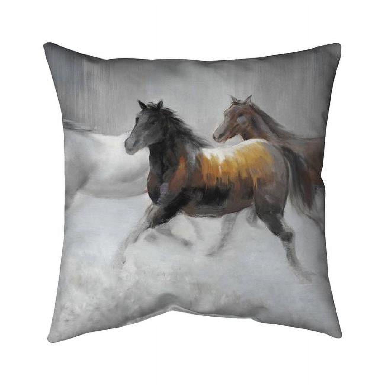 18 x 18 in. Herd of Wild Horses-Double Sided Print Indoor Pillow Cover