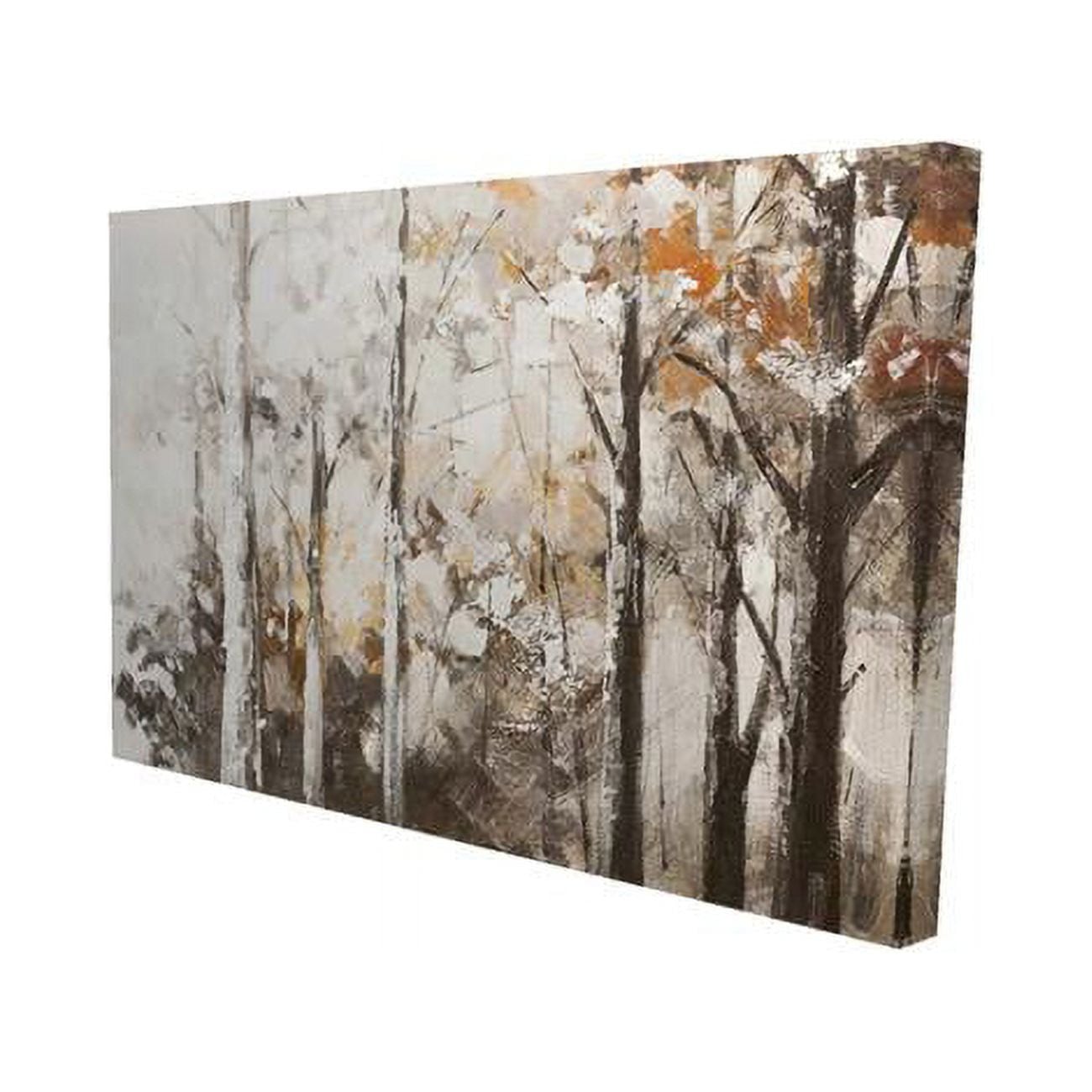 12 x 18 in. Abstract White Forest-Print on Canvas