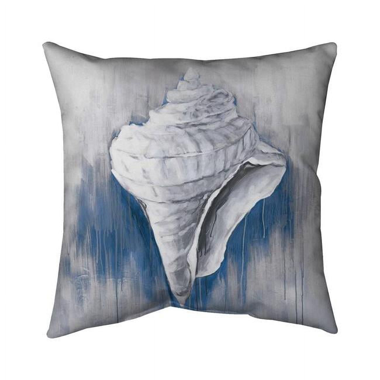 18 x 18 in. Blue Conical Shell-Double Sided Print Indoor Pillow Cover