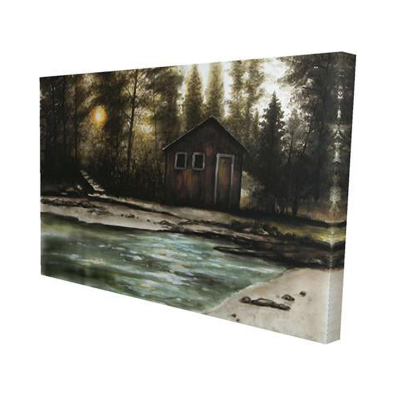 12 x 18 in. Cabin in the Forest-Print on Canvas
