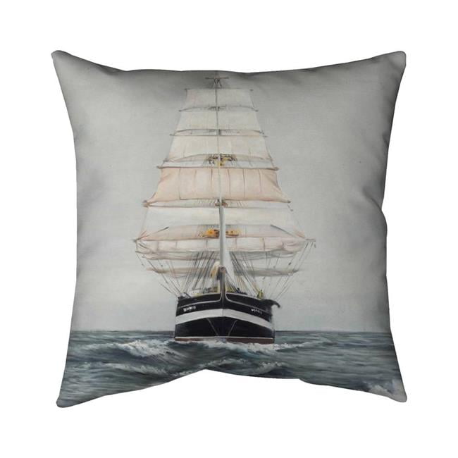 18 x 18 in. Ship Gently Sailing by A Cloudy Day-Double Sided Print Indoor Pillow Cover