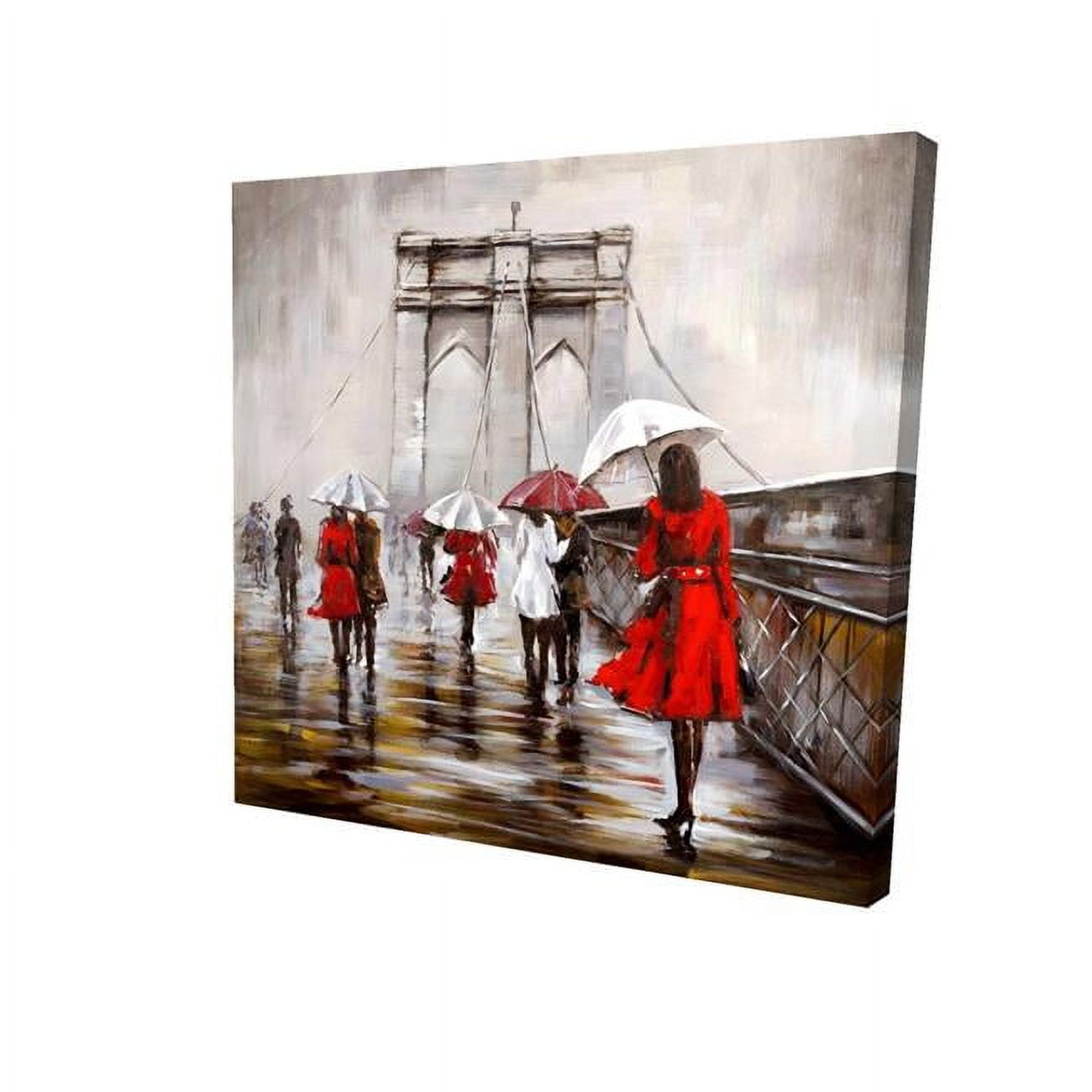 16 x 16 in. Walk on the Brooklyn Bridge-Print on Canvas
