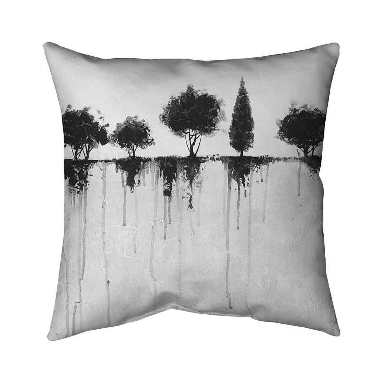 18 x 18 in. Abstract Black Trees-Double Sided Print Indoor Pillow Cover