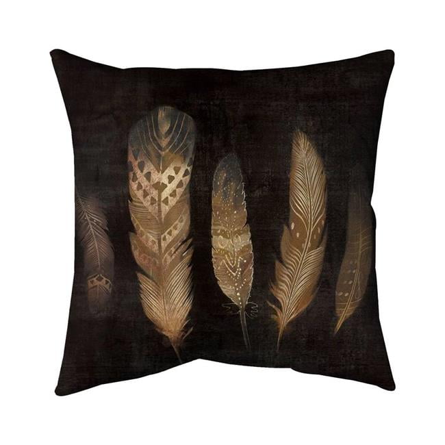 20 x 20 in. Brown Featers-Double Sided Print Indoor Pillow Cover