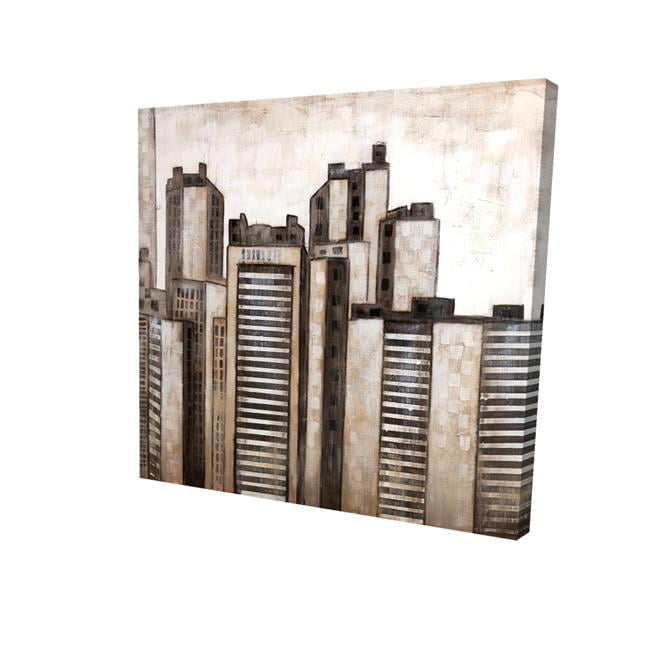 16 x 16 in. Striped Skyscrapers-Print on Canvas