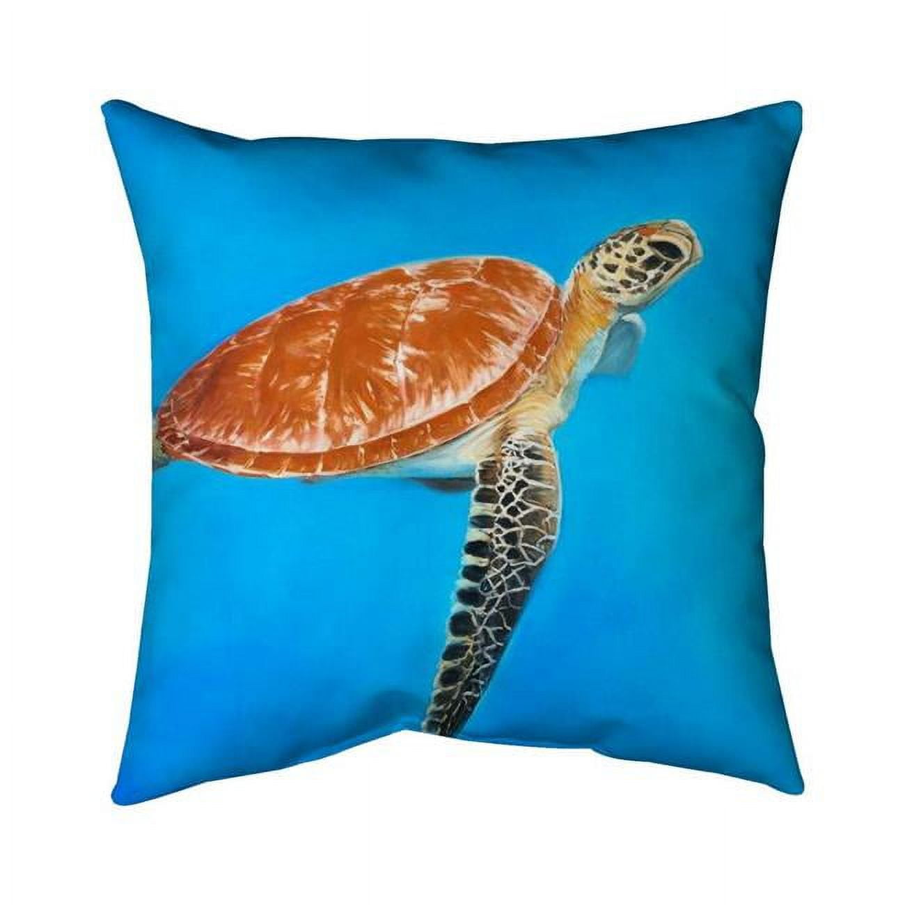 20 x 20 in. Green Aquatic Turtle-Double Sided Print Indoor Pillow Cover