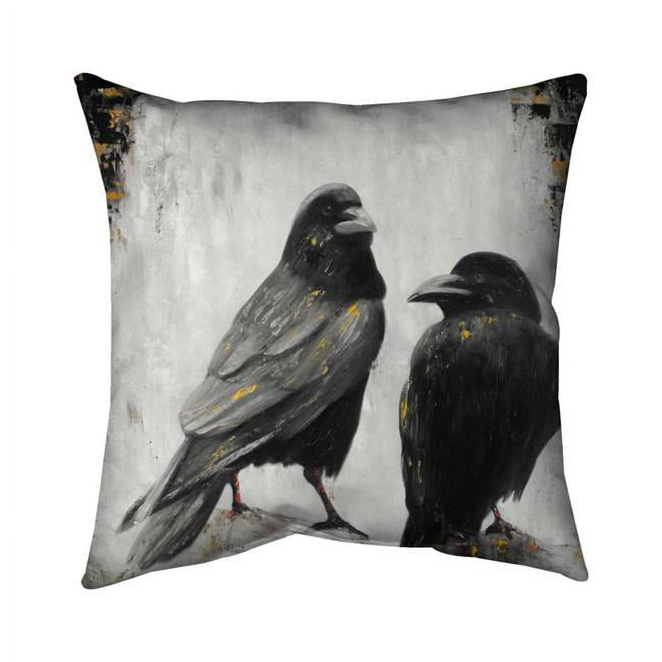 20 x 20 in. Two Crows Birds-Double Sided Print Indoor Pillow Cover