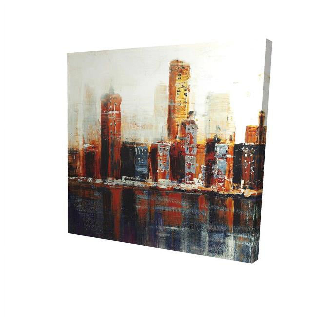 16 x 16 in. Abstract Red Cityscape-Print on Canvas