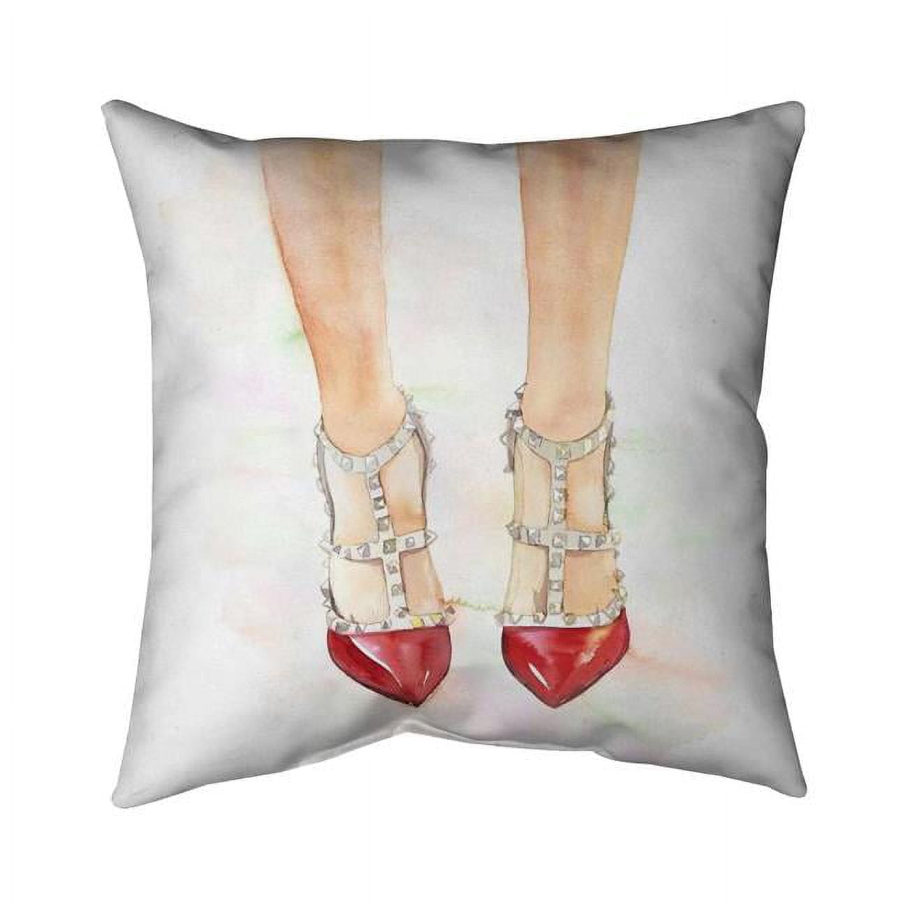 5543-2020-FA31 20 x 20 in. Red Studded High Heels-Double Sided Print Indoor Pillow Cover