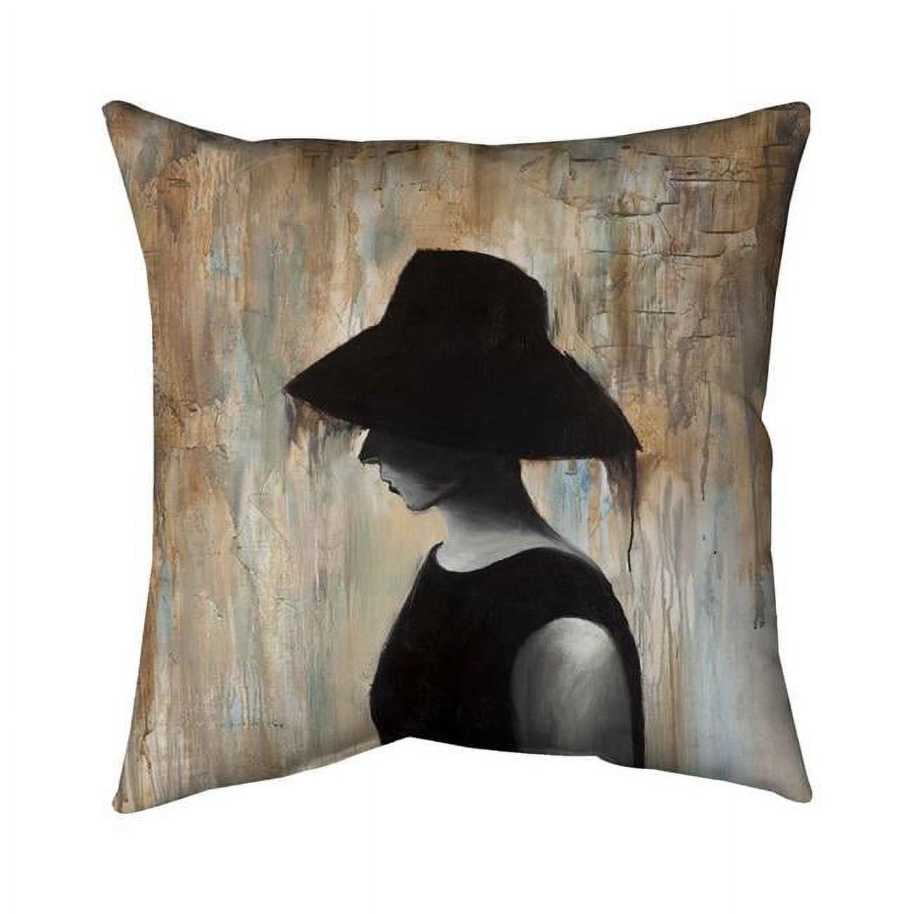 5543-2020-FI18 20 x 20 in. Audrey Hepburn with A Big Hat-Double Sided Print Indoor Pillow Cover