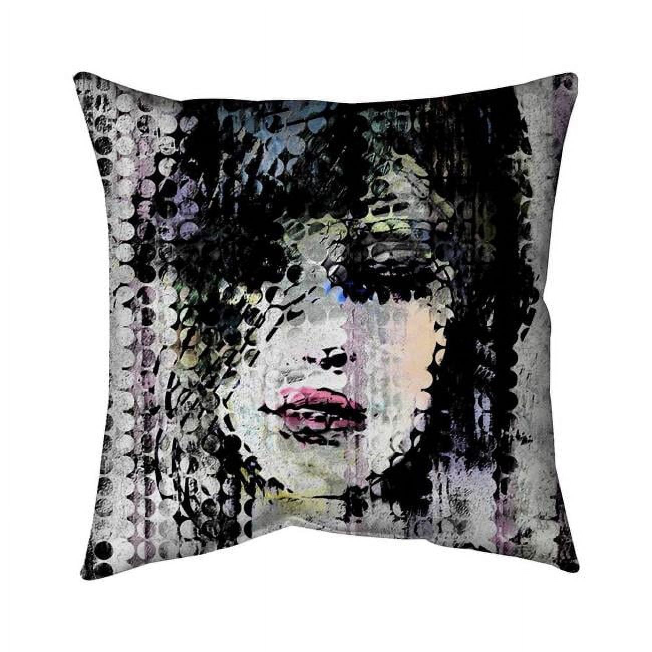 5543-2020-FI25 20 x 20 in. Abstract Colorful Woman Face Made From Dots-Double Sided Print Indoor Pillow Cover
