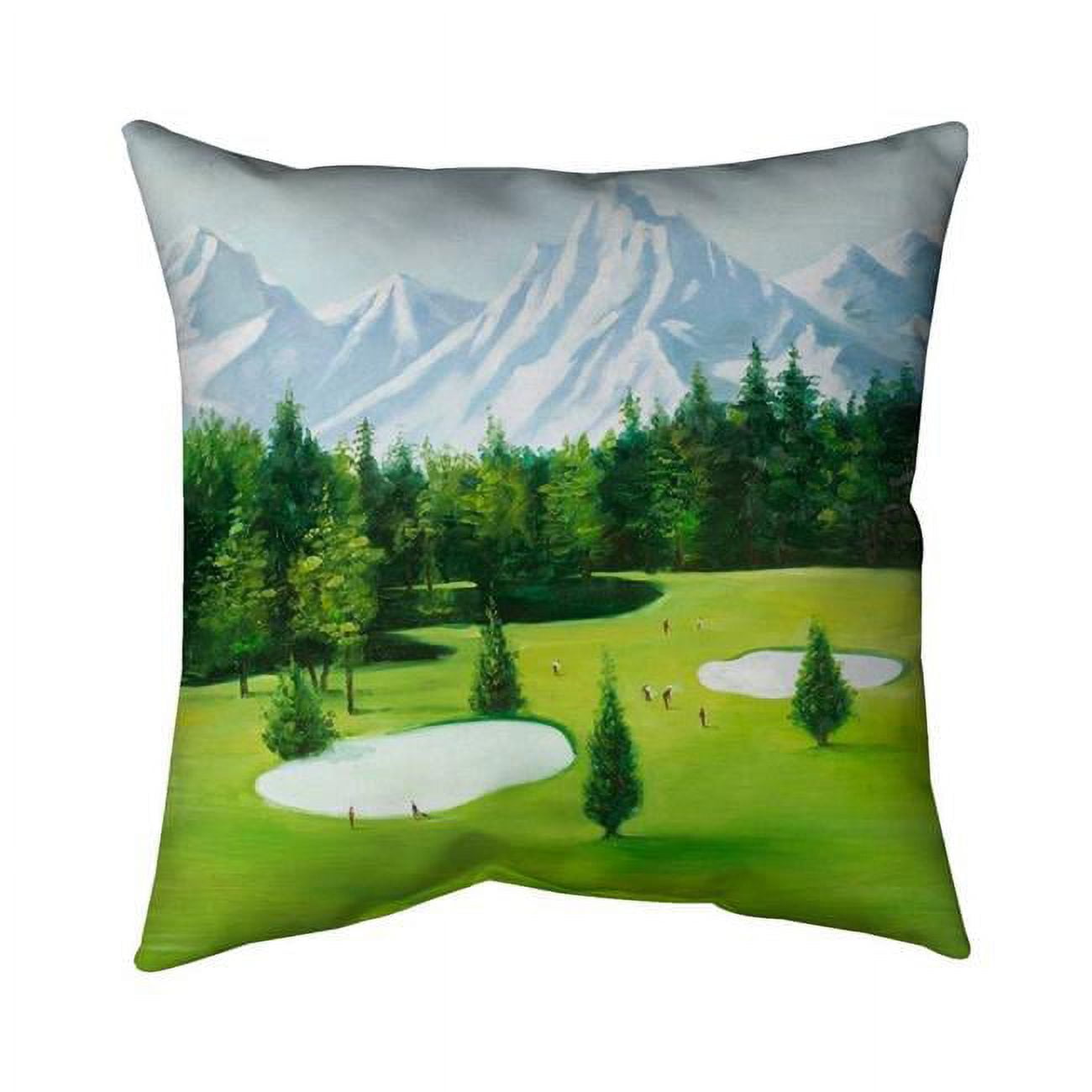 5543-2020-LA82 20 x 20 in. Golf Course with Mountains View-Double Sided Print Indoor Pillow Cover