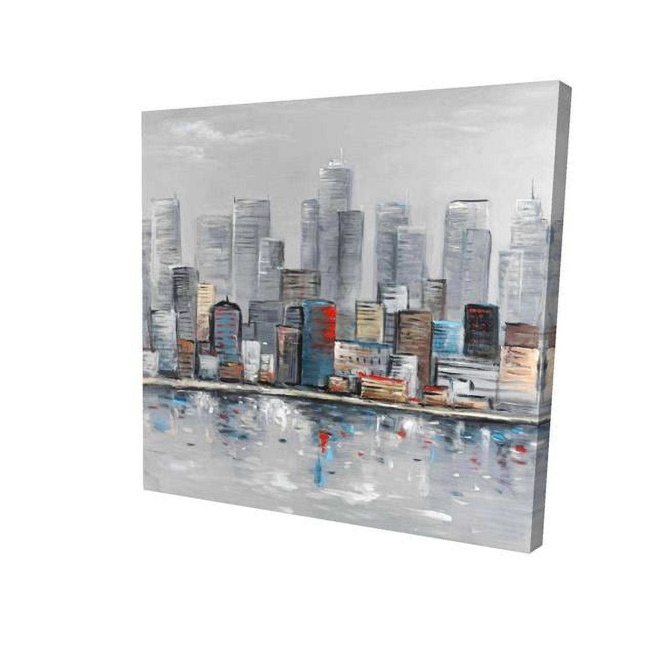 16 x 16 in. Abstract City Skyline-Print on Canvas