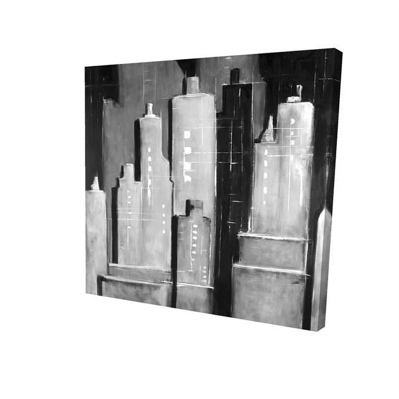 16 x 16 in. Abstract Black & White Buildings-Print on Canvas