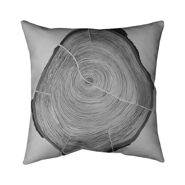 20 x 20 in. Greyscale Wood Log-Double Sided Print Indoor Pillow Cover