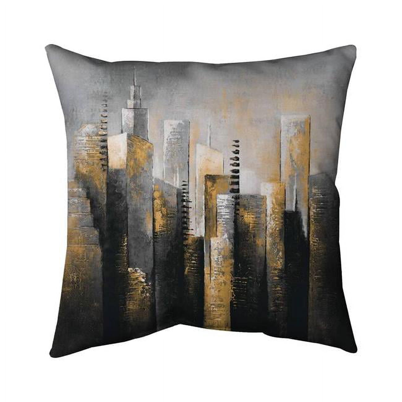 16 x 16 in. Abstract Gold Skyscraper-Double Sided Print Indoor Pillow Cover