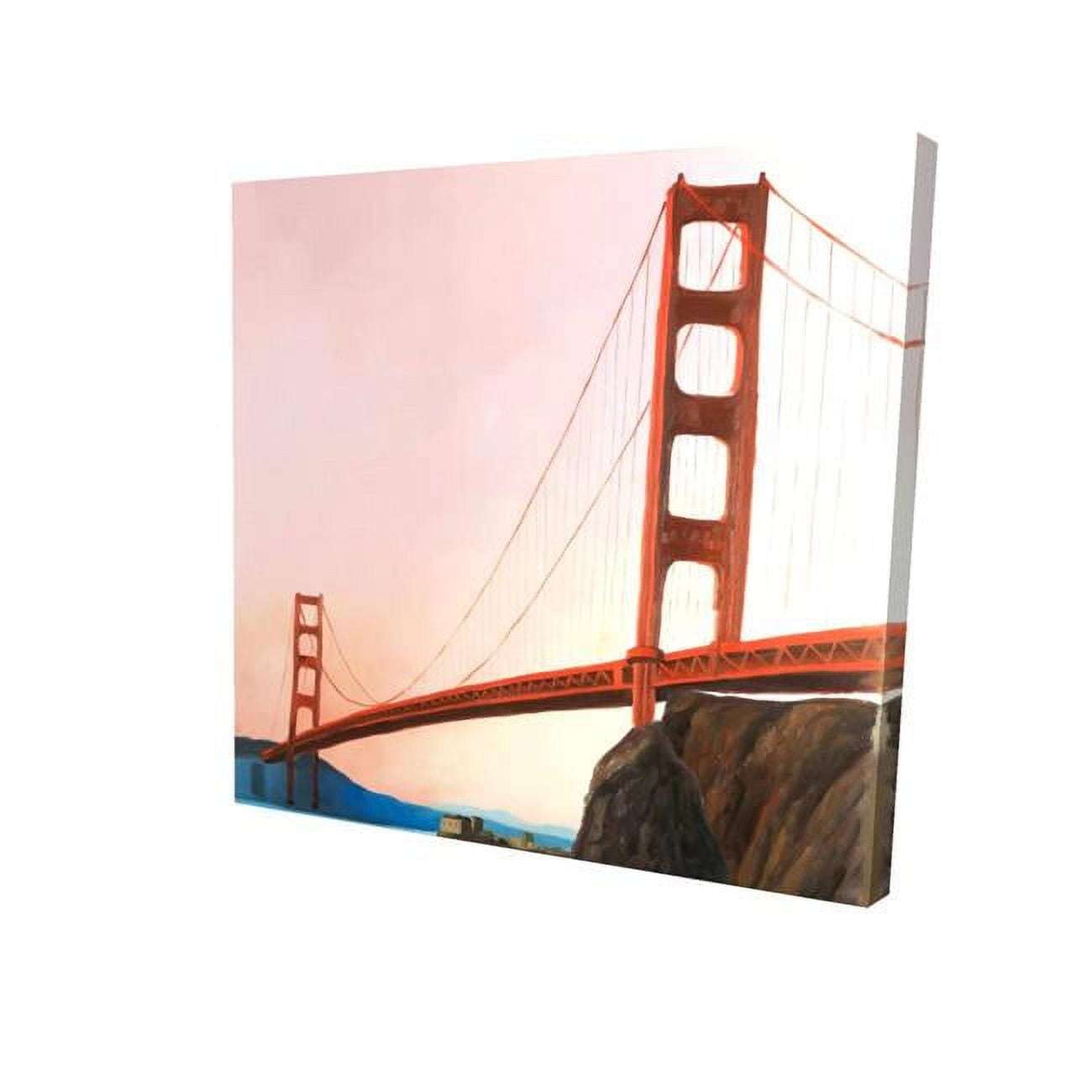 16 x 16 in. Sunset on the Golden Gate Bridge-Print on Canvas