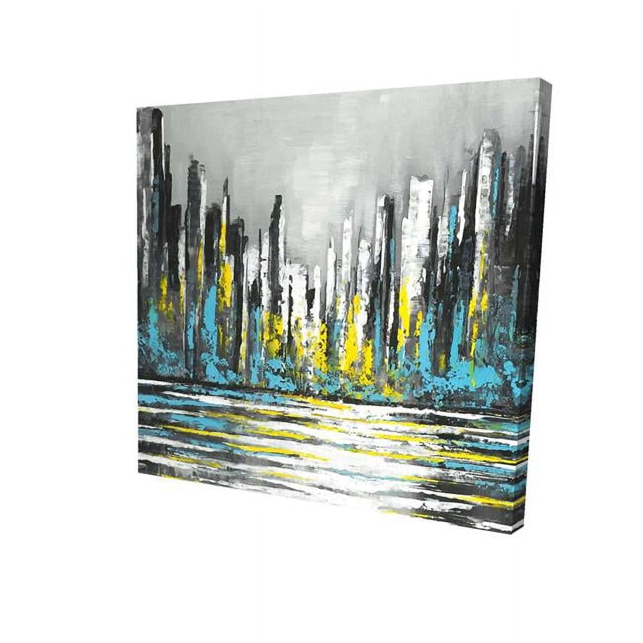 16 x 16 in. Abstract Blue Skyline-Print on Canvas