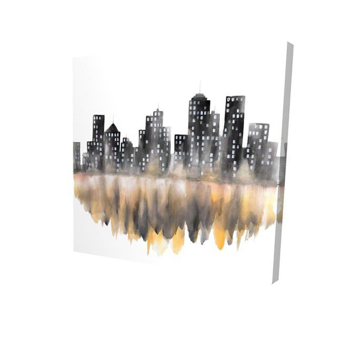 16 x 16 in. Yellow Watercolor Cityscape-Print on Canvas