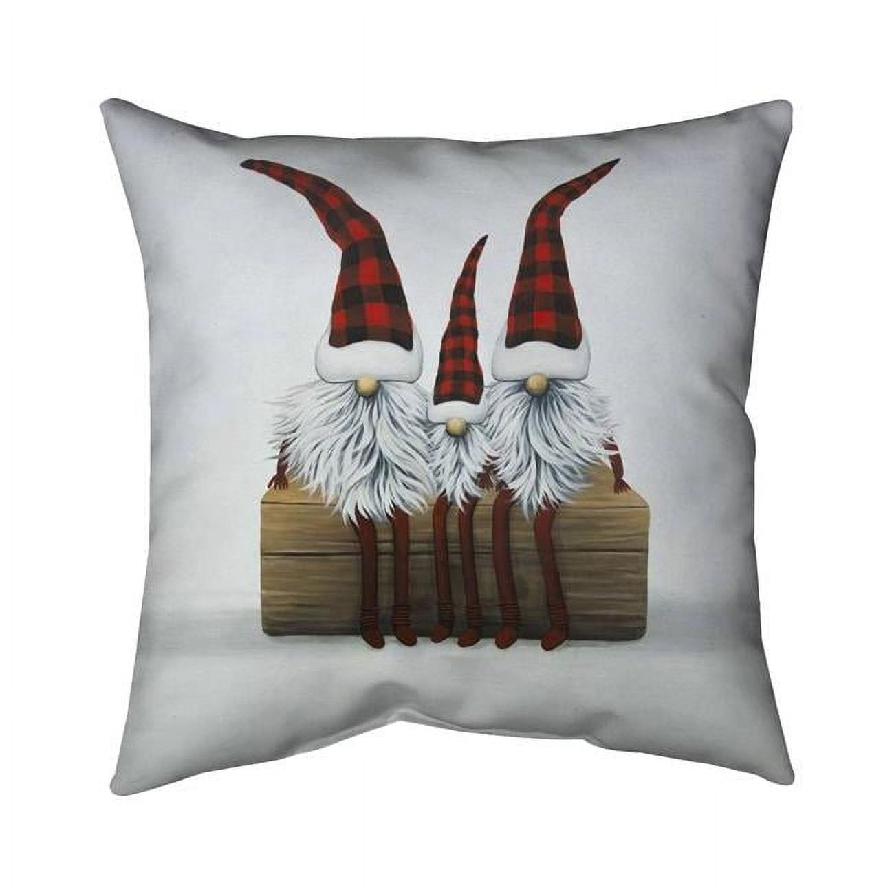 16 x 16 in. Three Christmas Gnomes-Double Sided Print Indoor Pillow Cover