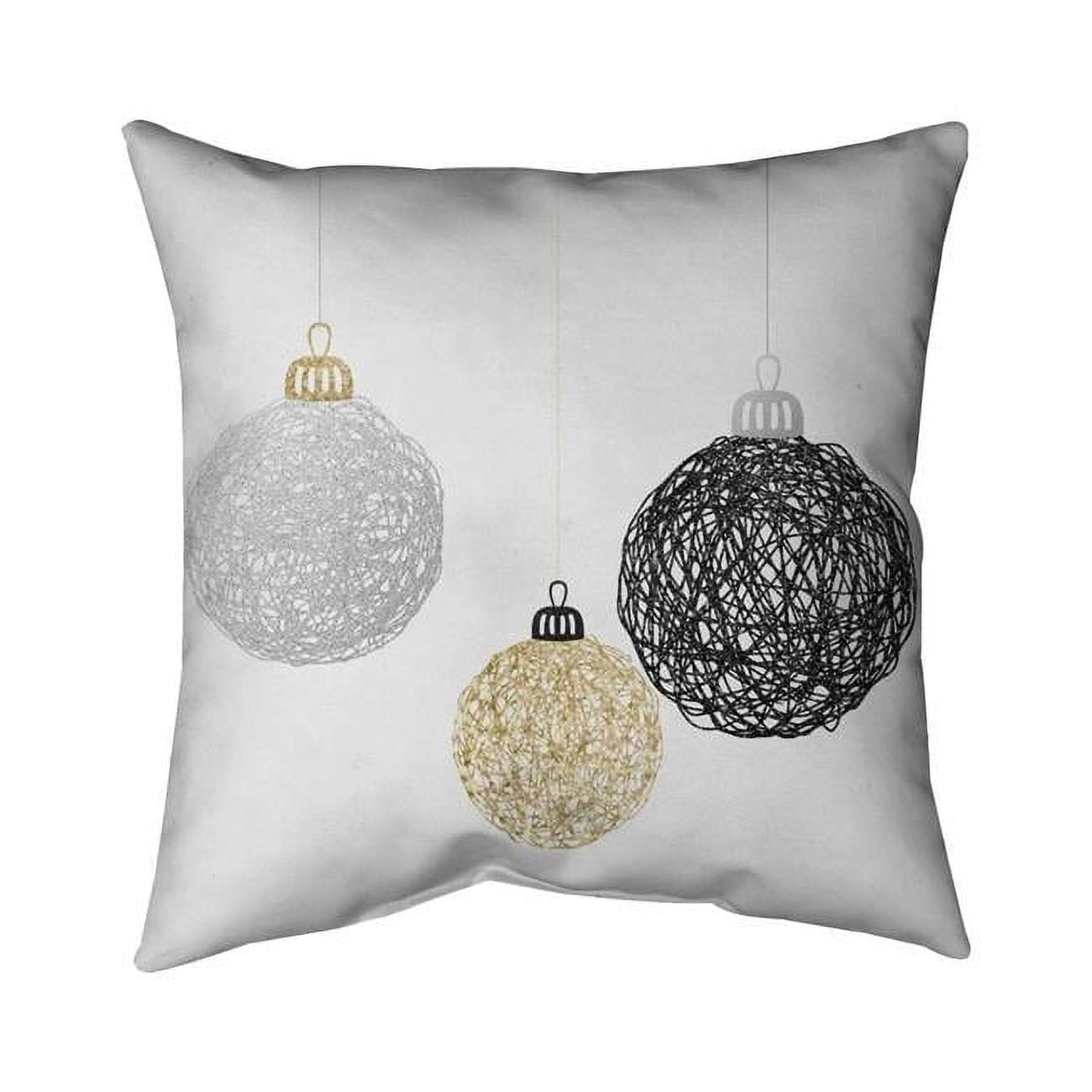 16 x 16 in. Three Christmas Balls-Double Sided Print Indoor Pillow Cover