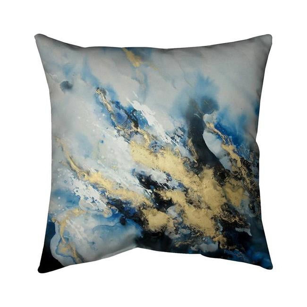 18 x 18 in. Blue Marble-Double Sided Print Indoor Pillow Cover