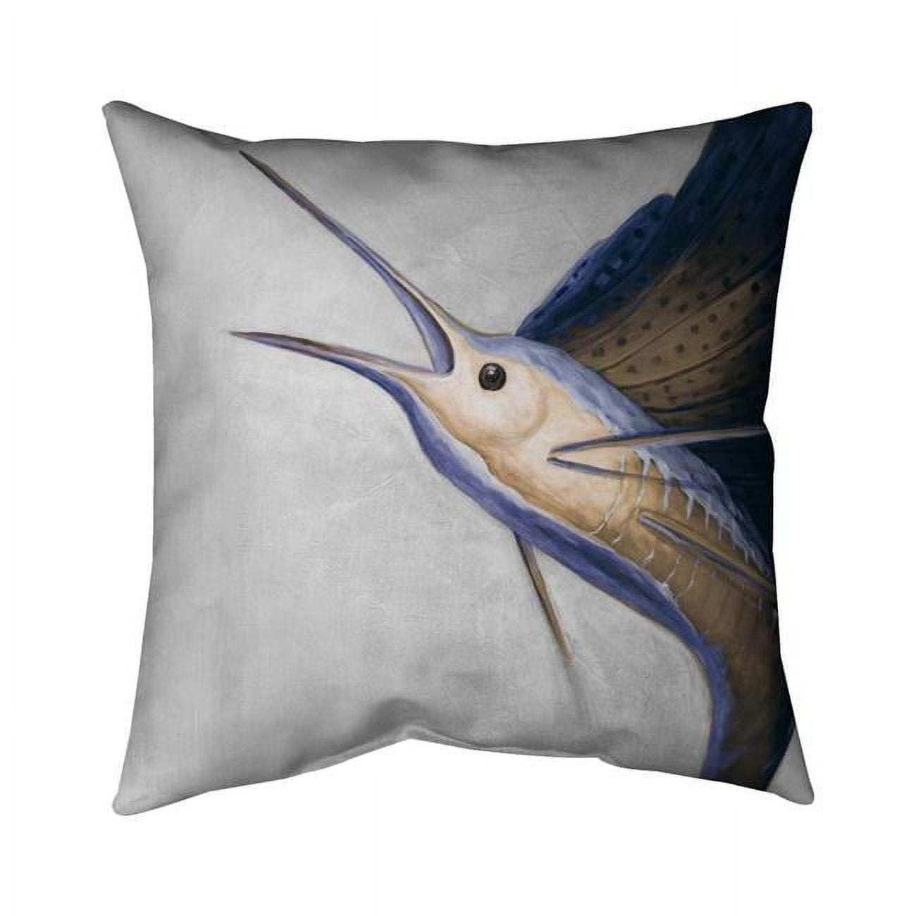 18 x 18 in. Gold Swordfish-Double Sided Print Indoor Pillow Cover