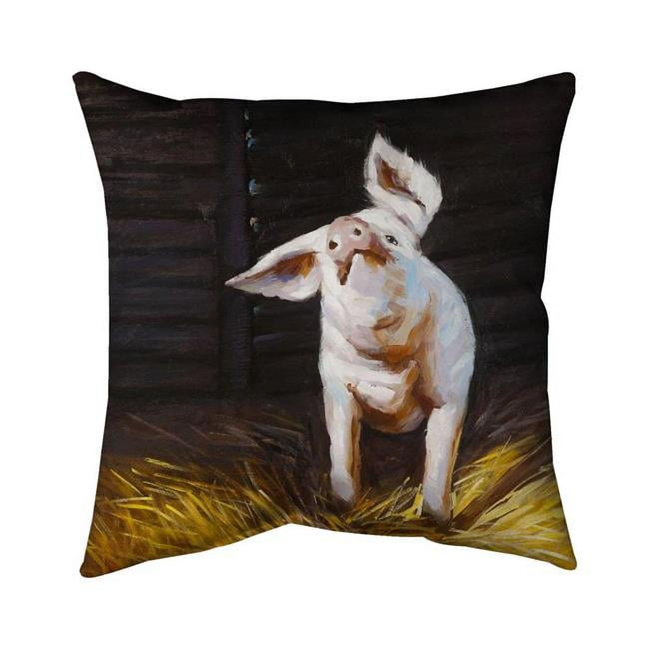 18 x 18 in. Happy Pig-Double Sided Print Indoor Pillow Cover