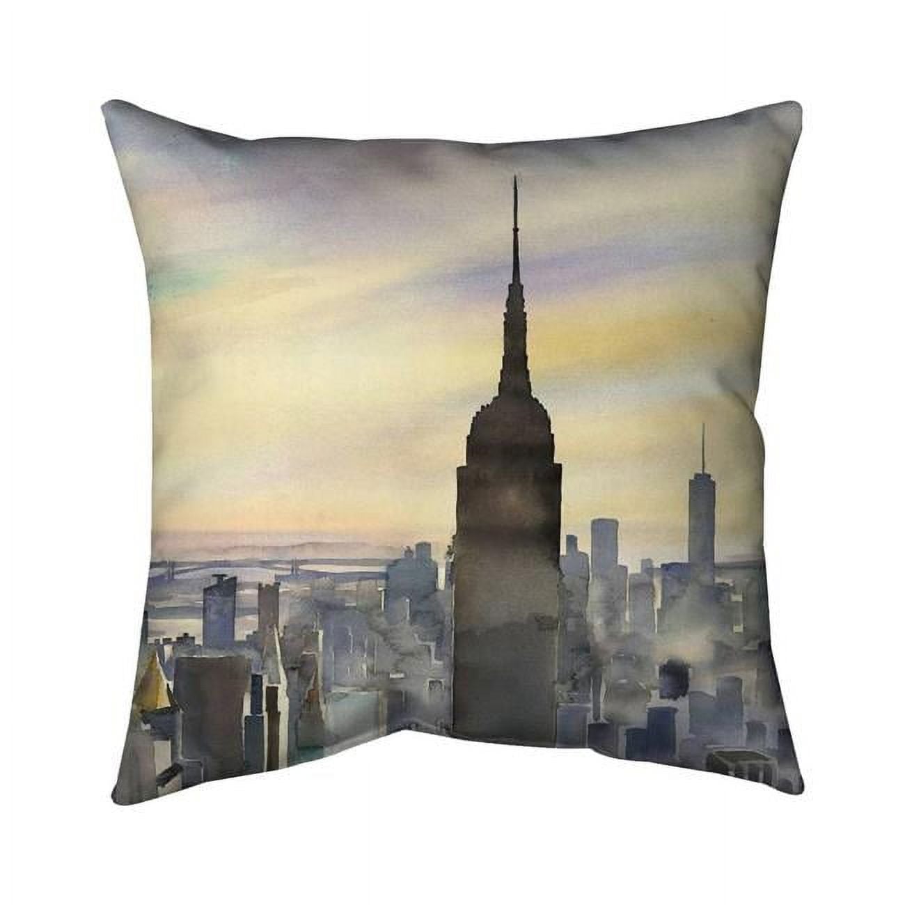 18 x 18 in. Sunset Over New York City-Double Sided Print Indoor Pillow Cover