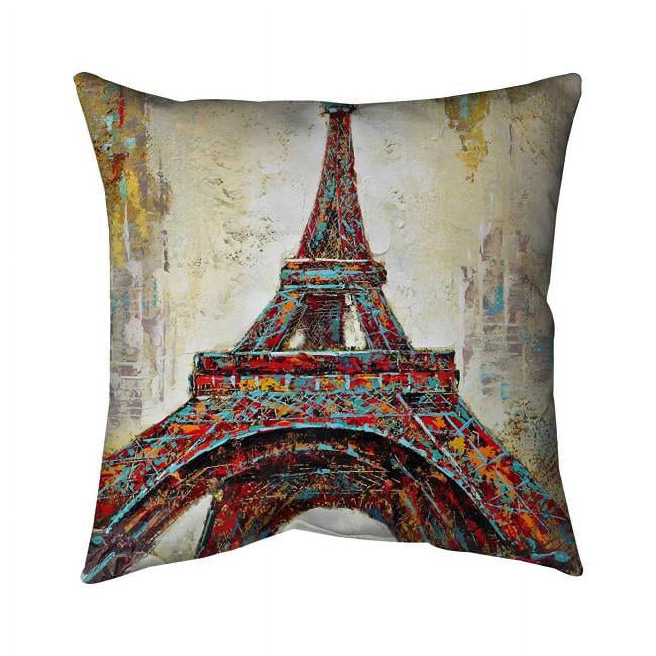 18 x 18 in. Abstract Eiffel Tower-Double Sided Print Indoor Pillow Cover