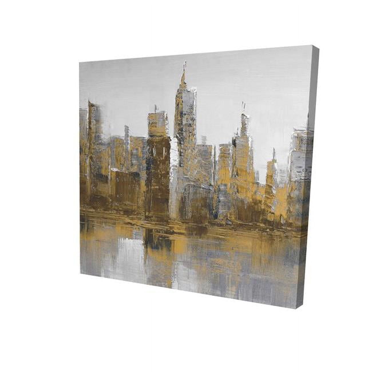 16 x 16 in. Brown & Gloomy Cityscape-Print on Canvas