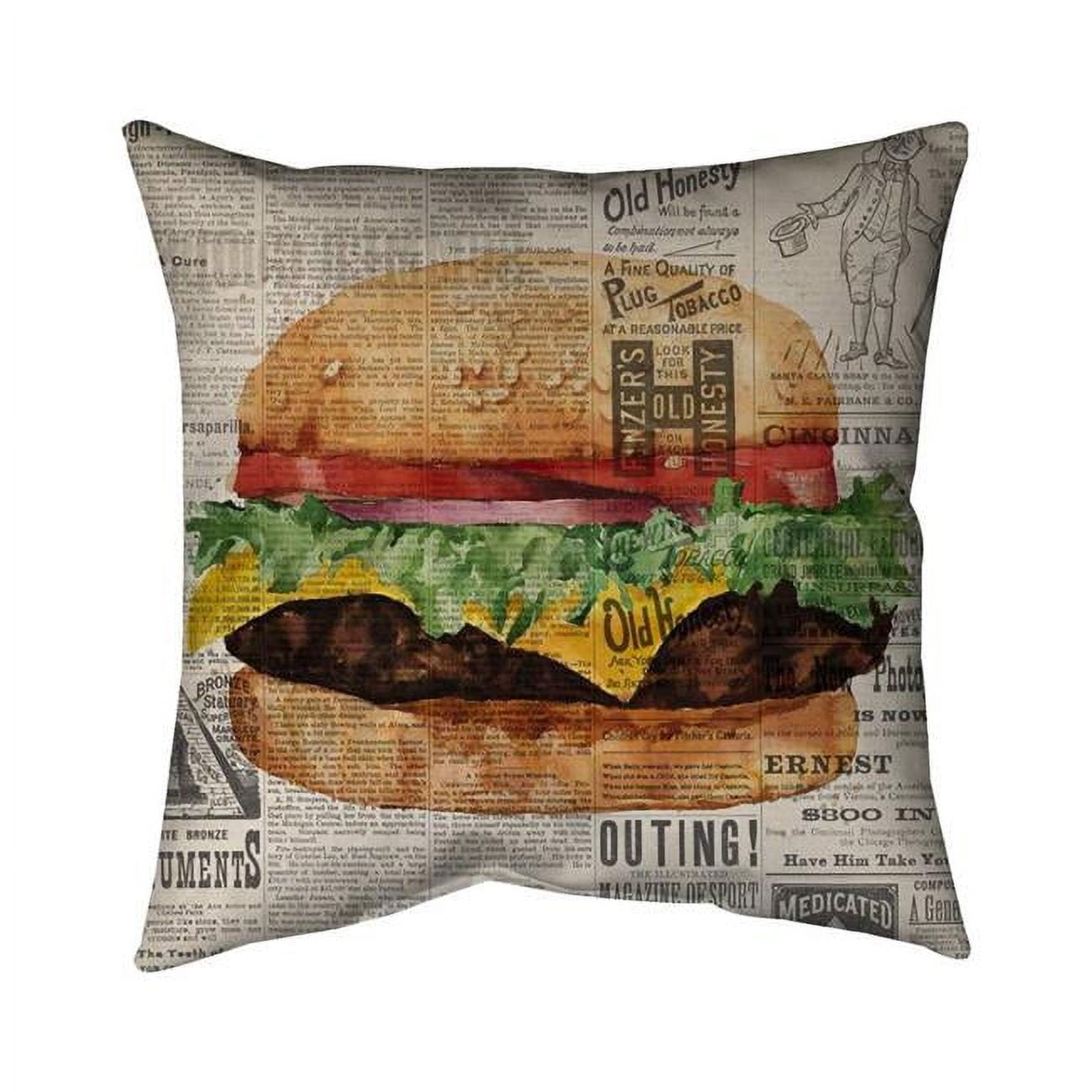 18 x 18 in. Vintage Style All Dressed Cheeseburger-Double Sided Print Indoor Pillow Cover