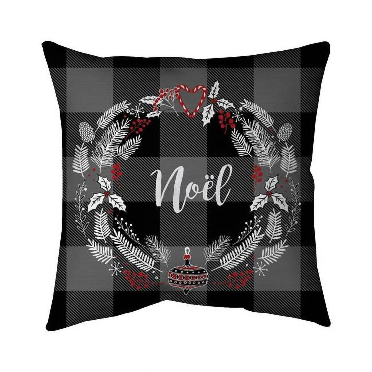 18 x 18 in. Christmas Wreath-Double Sided Print Indoor Pillow Cover