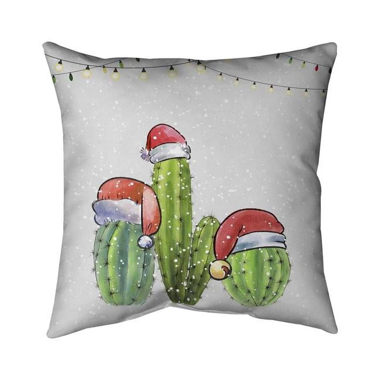 18 x 18 in. Christmas Cactus-Double Sided Print Indoor Pillow Cover