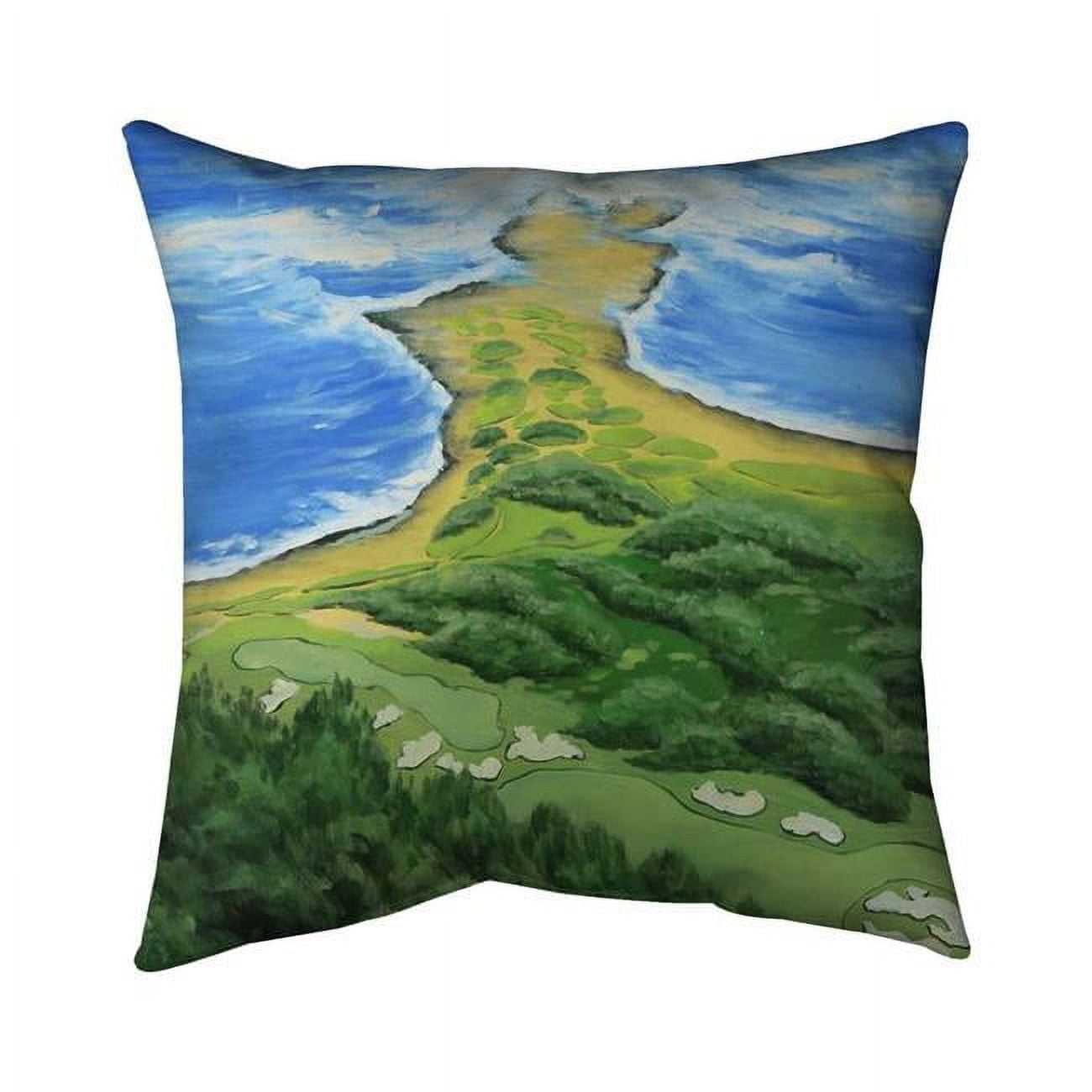 18 x 18 in. Golf Course on the Coast-Double Sided Print Indoor Pillow Cover