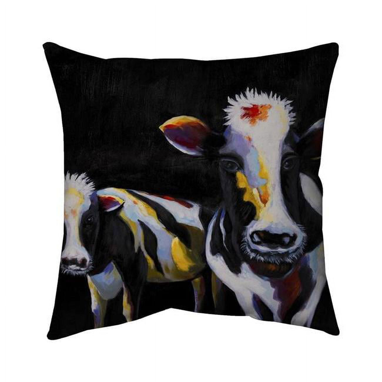 20 x 20 in. Two Funny Cows-Double Sided Print Indoor Pillow Cover