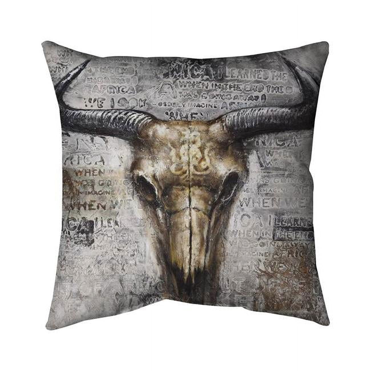 20 x 20 in. Bull Skull with Typography-Double Sided Print Indoor Pillow Cover