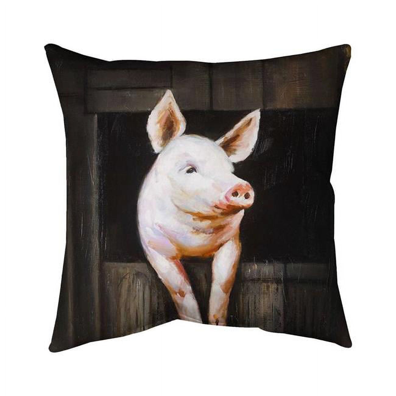 20 x 20 in. Smiling Pig-Double Sided Print Indoor Pillow Cover
