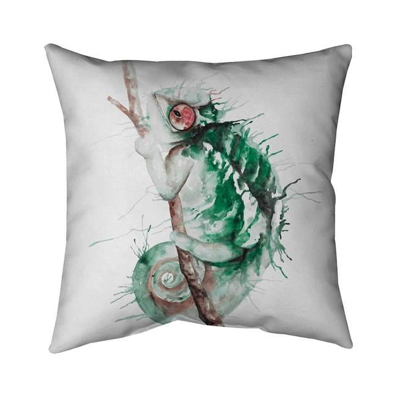 20 x 20 in. Watercolor Chameleon-Double Sided Print Indoor Pillow Cover