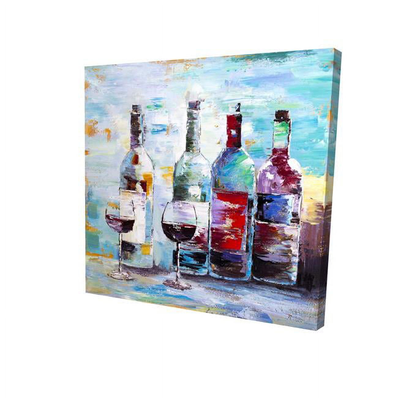 16 x 16 in. Four Bottles of Wine-Print on Canvas