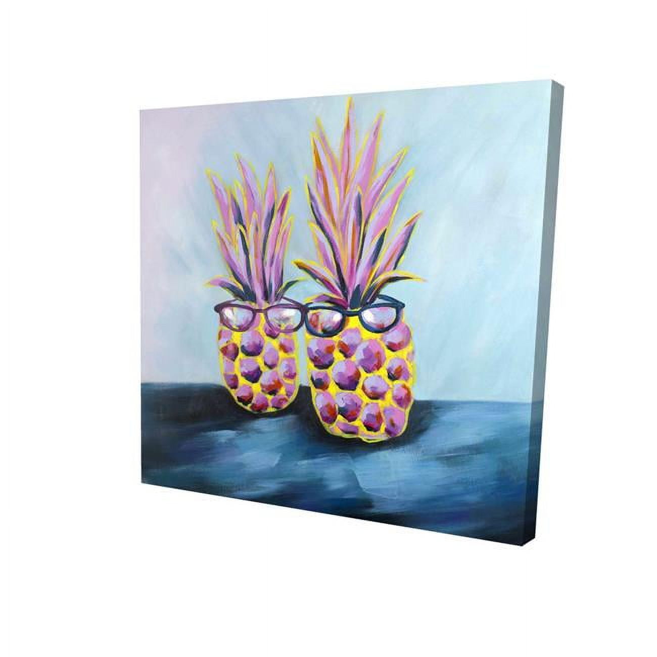 16 x 16 in. Funny Pineapples with Sunglasses-Print on Canvas