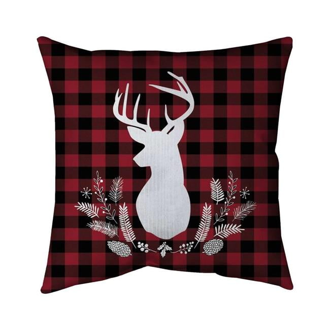 20 x 20 in. Deer Plaid-Double Sided Print Indoor Pillow Cover