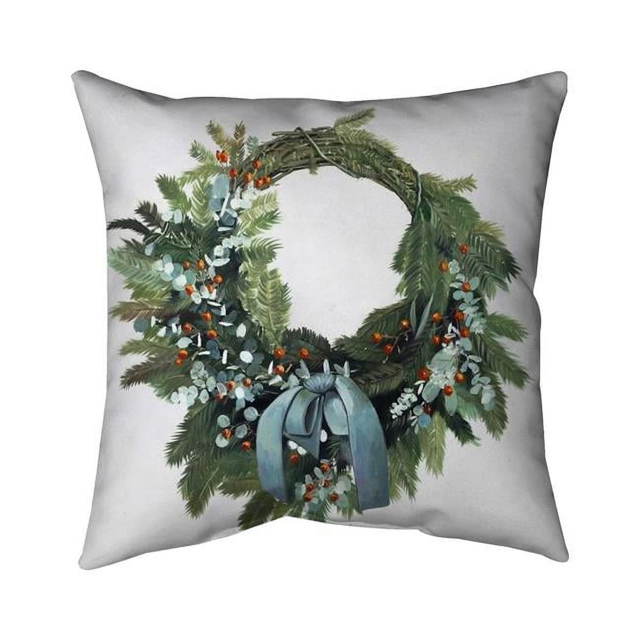 20 x 20 in. Christmas Wreath-Double Sided Print Indoor Pillow Cover