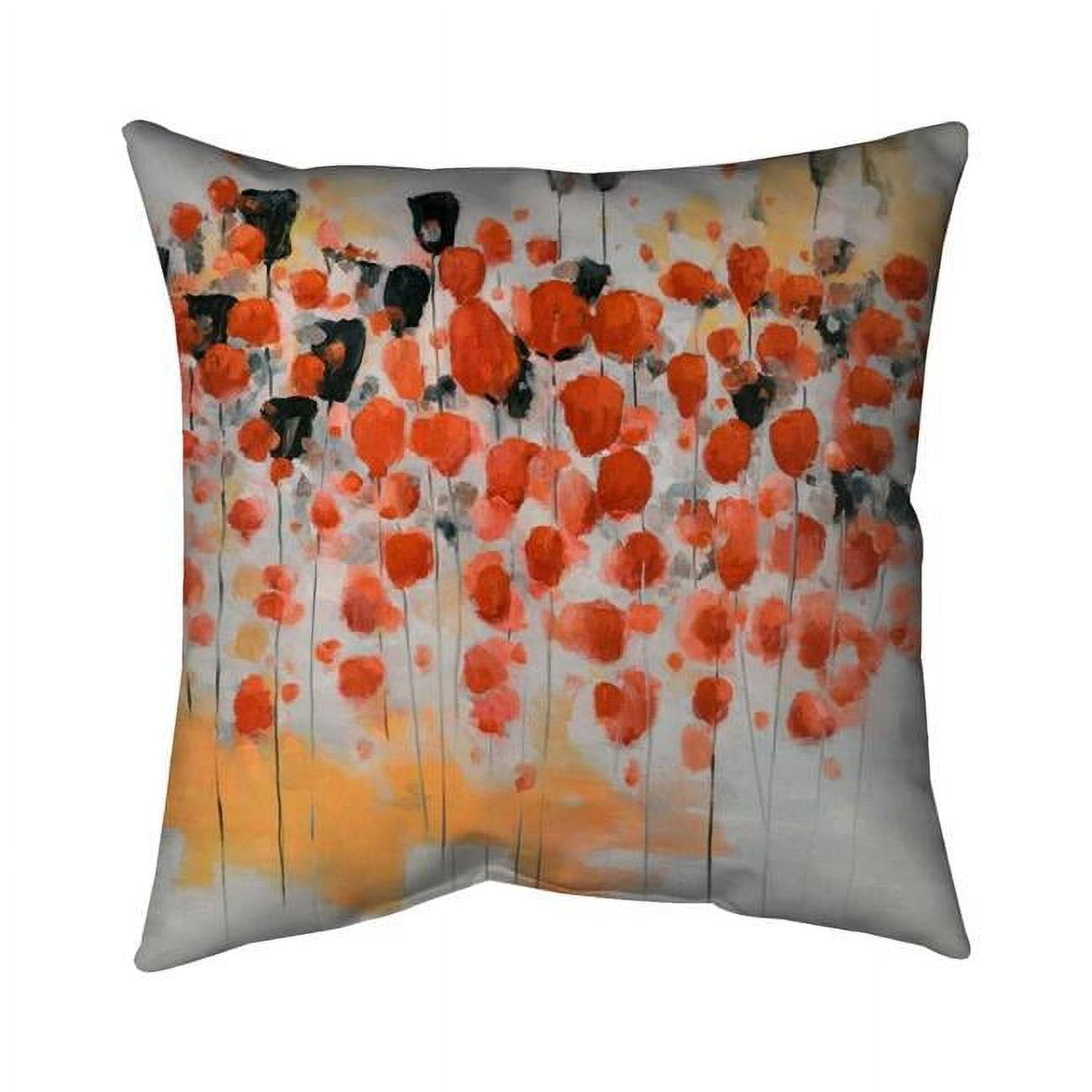 26 x 26 in. Abstract Red Dotted Flowers Field-Double Sided Print Indoor Pillow Cover