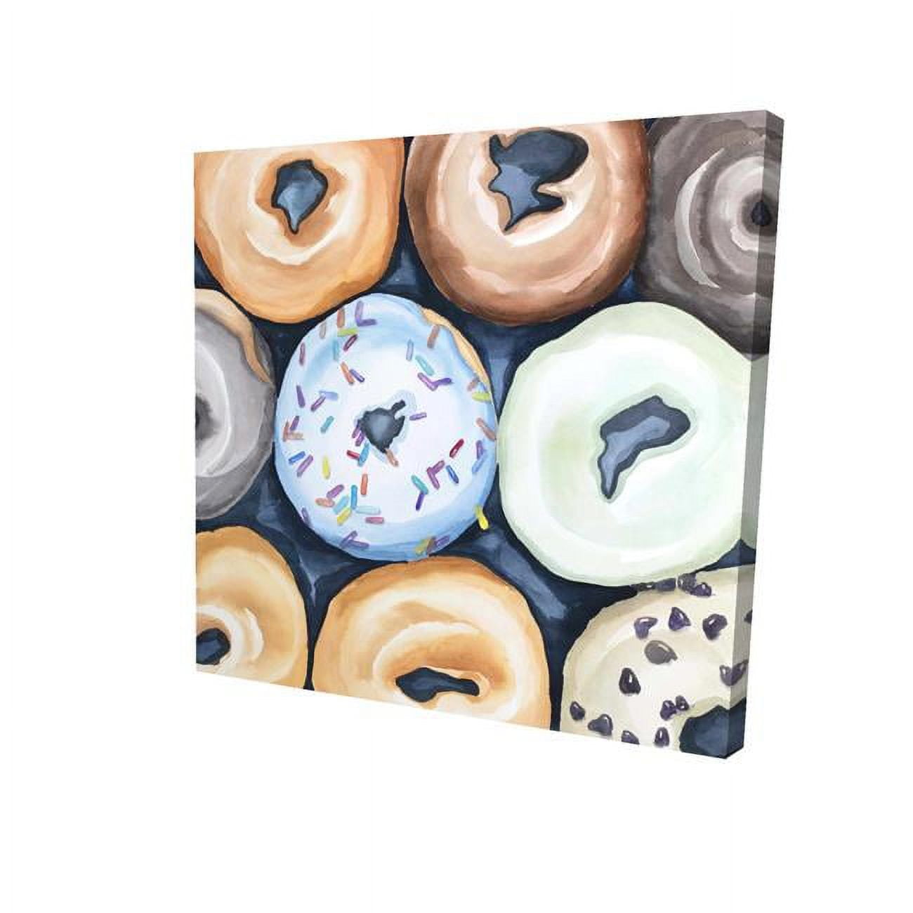 16 x 16 in. Watercolor Doughtnuts with ICIng-Print on Canvas